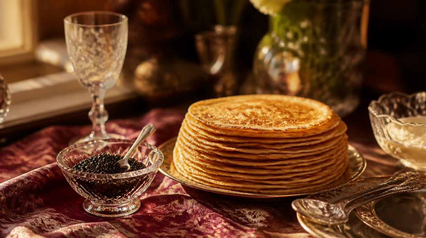 Блины с черной икрой